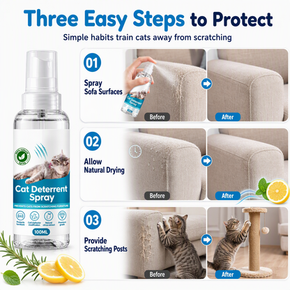 Spray disabituante antigraffio per gatti e cani 🐾🏠👜 Aroma agrumato, applicazione localizzata senza macchiare pelle e tessuti, disabituando gli animali a graffiare scarpe, borse e arredi per mantenere integri i tuoi oggetti.