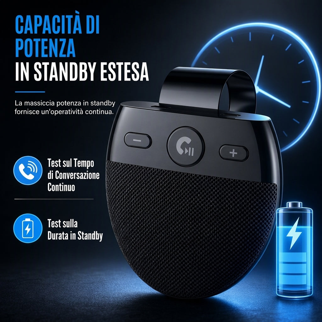 Vivavoce Bluetooth per visierino parasole auto 🔊📱⚡