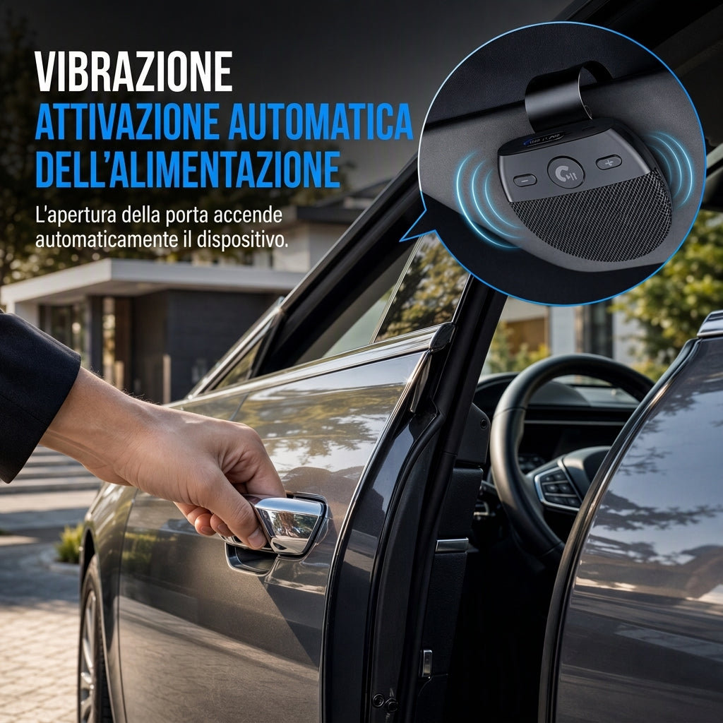 Vivavoce Bluetooth per visierino parasole auto 🔊📱⚡