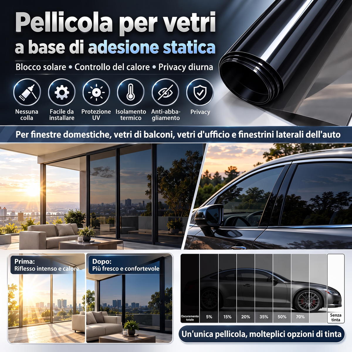 Pellicola Oscurante Vetri Statica