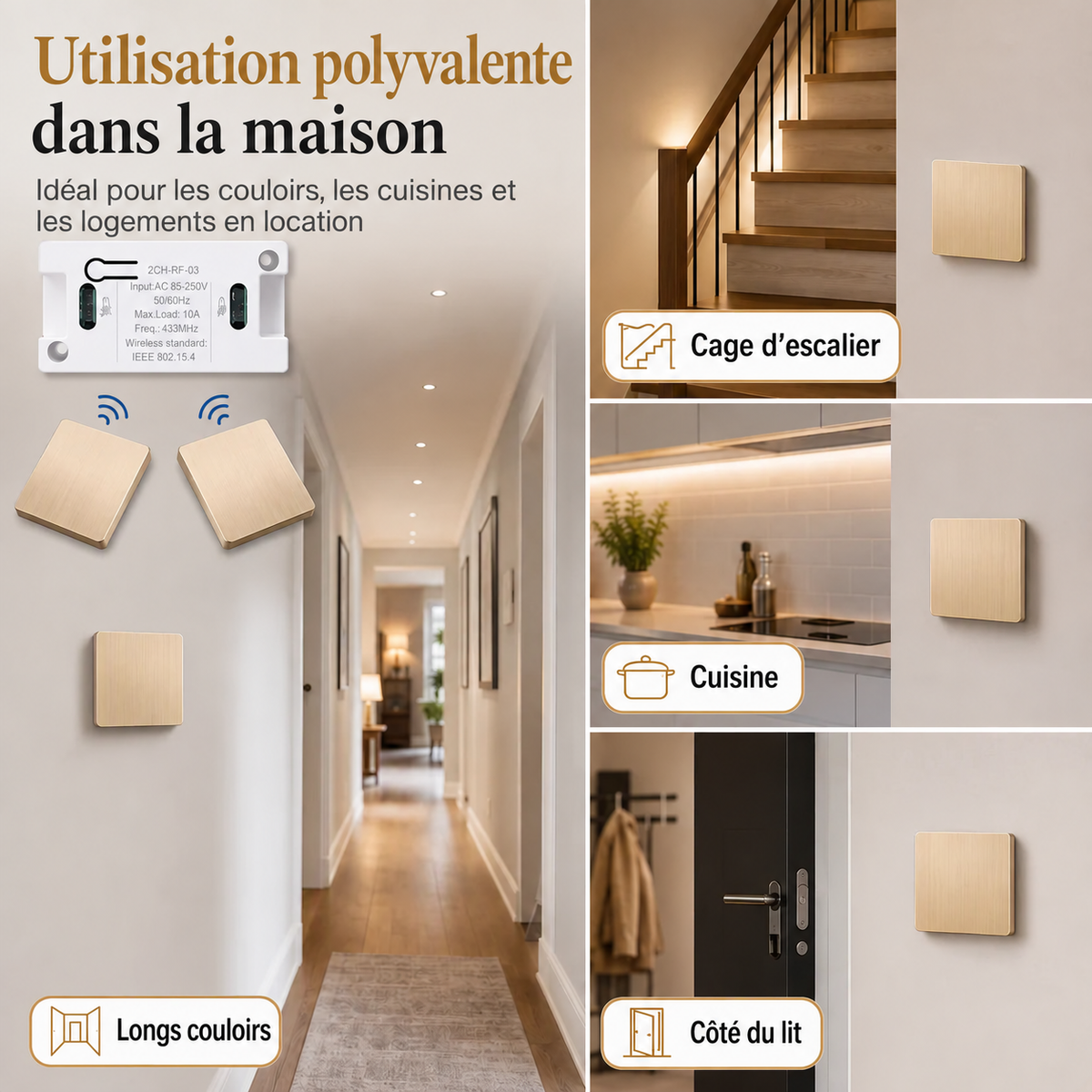Interruttore Wireless Senza Cablaggio 🏡🛏️📌